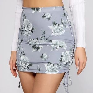 Rushed In Side Tie Rose Skirt